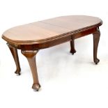 A Victorian mahogany wind-out dining tab