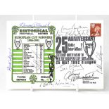 CELTIC EUROPEAN CUP WINNERS 1967; a commemorative first day cover bearing numerous signatures.