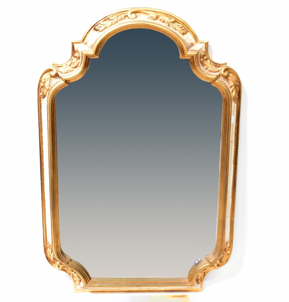 A contemporary gilt-framed overmantel mirror, 73 x 108cm,