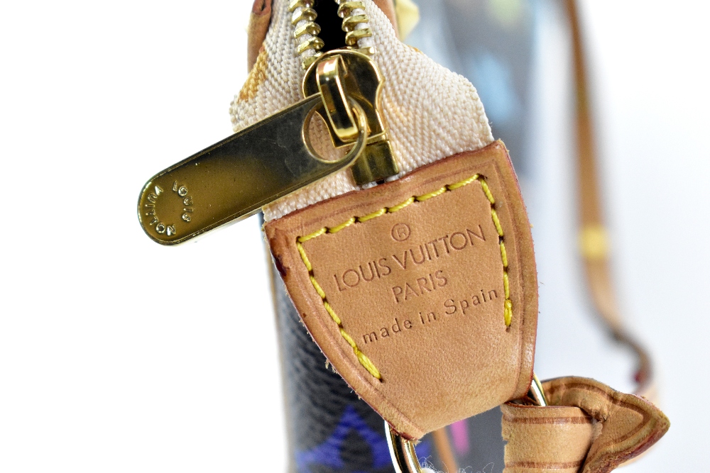 LOUIS VUITTON; a multicoloured monogram bag with tan leather trim and brass stud hardware, - Image 3 of 3