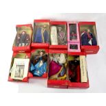 A collection of Peggy Nisbet costume and portrait dolls in original boxes,