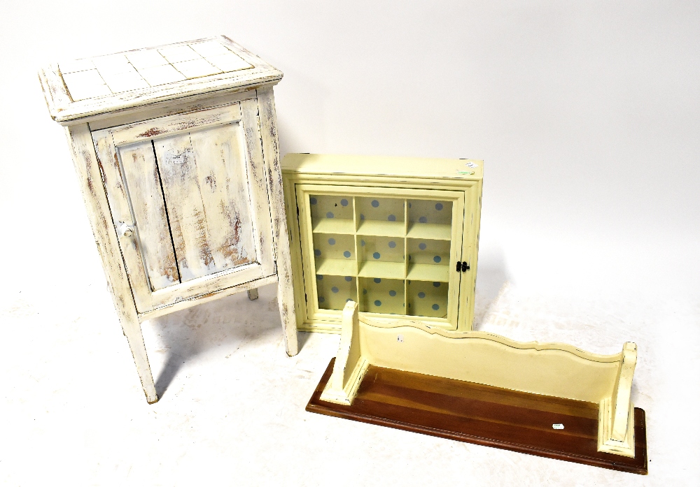 A mixed lot of furniture to include a child's school desk, a pine commode with folding lid, - Image 3 of 5