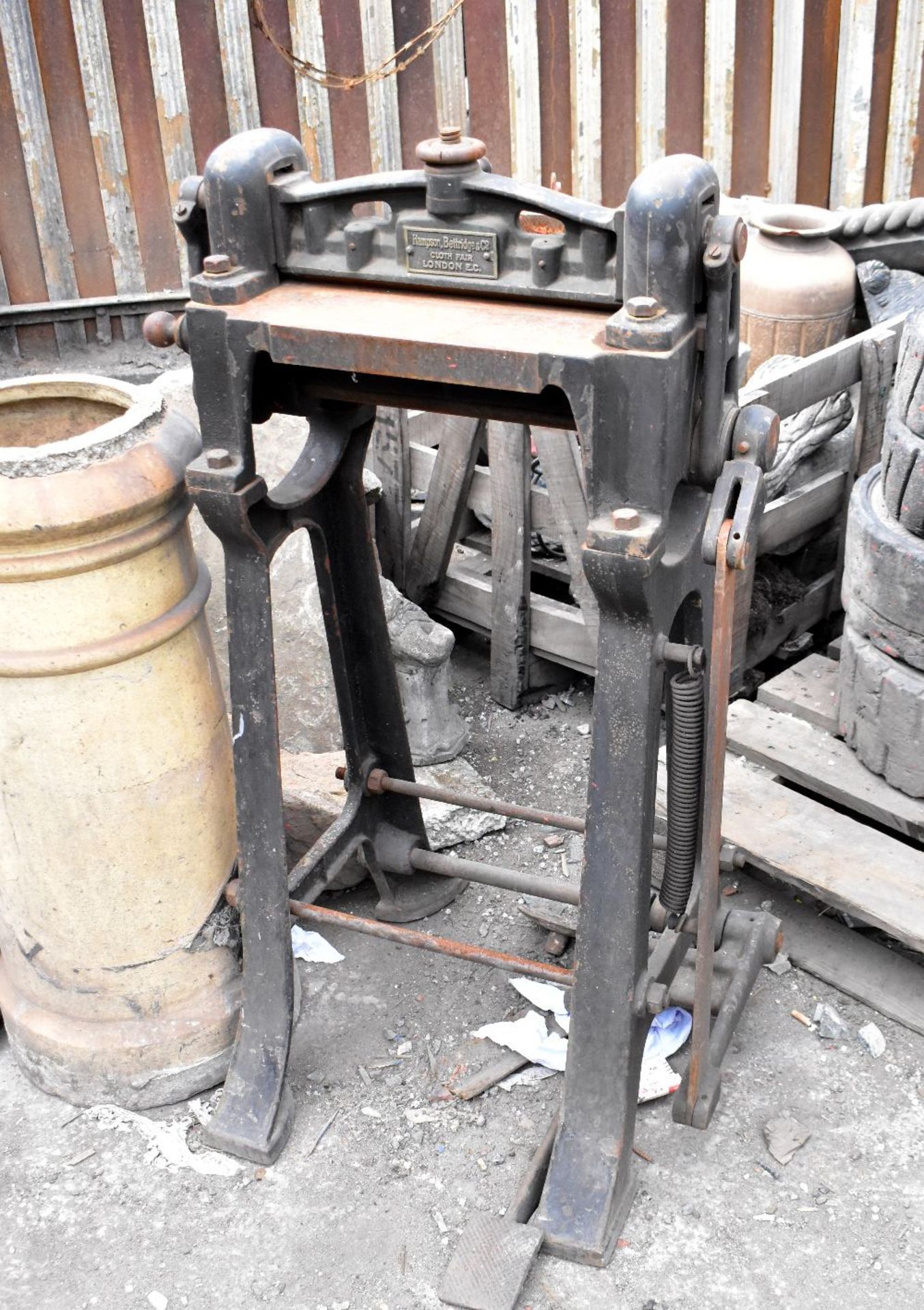 HAMPSON, BETTRIDGE & CO; a vintage cast iron bookbinding press,