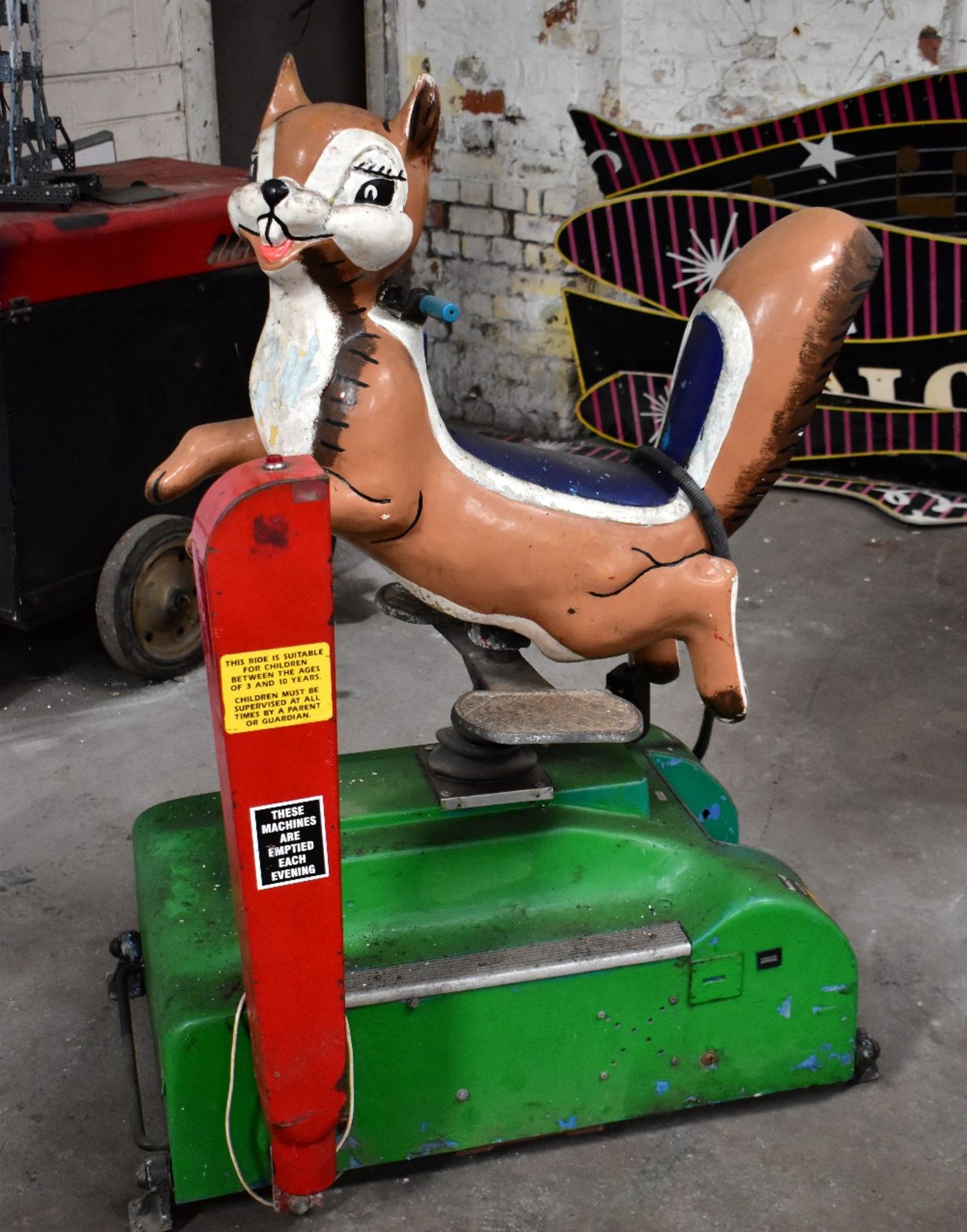 A pay-to-ride fairground ride in the form of a squirrel (sold electrically untested).