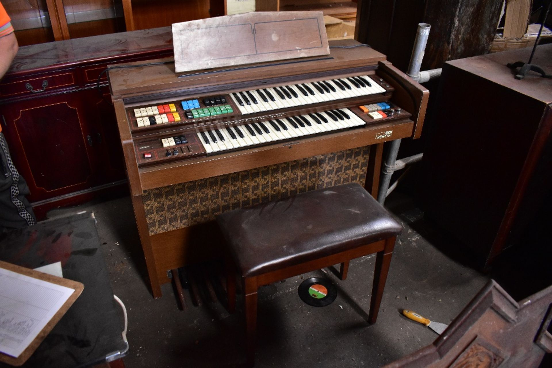 GEM; a Wizard 330L electric organ with built-in Leslie speaker,