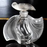 LALIQUE FRANCE; a contemporary clear and frosted modern glass perfume bottle and stopper, signed