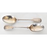 WALKER & HALL; a pair of Edward VII hallmarked silver serving spoons, Sheffield 1902, approx 4.