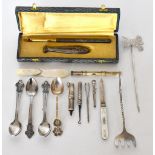 ROLEX; three stainless steel spoons, and collectors' items including a silver plated fruit knife