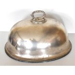 ELKINGTON & CO; a late 19th century silver plated meat bowl with wrythen handle, width 44cm.