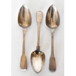 THOMAS DENE; three George III hallmarked silver serving spoons, London 1813, approx 5.6ozt/174g (