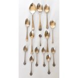 TURNER & SIMPSON; a set of six Edward VII hallmarked silver teaspoons, with cast decoration to the