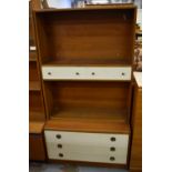 A contemporary side cabinet with open upper section,