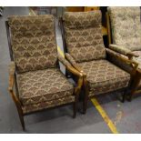 CINTIQUE; a pair of vintage easy chairs with swept arms (2).