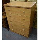 A contemporary five-drawer chest, width 79cm.