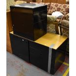 A contemporary graduated three-drawer filing unit,