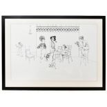 LUCY BENNETT; ink on paper, 'Rehearsals', unsigned, with The Jerwood Drawing Prize 2006 label verso,