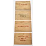 JENNY HOLZER (American, born 1950); Truisms, four screen print on wood postcards,10 x 5cm (4).