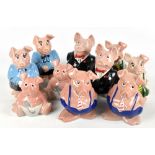 WADE; two sets of five NatWest pig money banks (10).