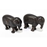 IVES TOY COMPANY; two late 19th century cast metal 'Walking Elephant' toys, length 8cm (2).