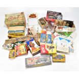 A collection of vintage empty toy boxes and box sections including a lid for Autoperipatetikos or