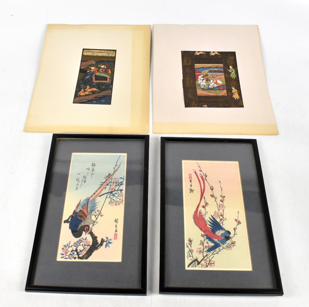 AFTER HIROSHIGE UTAGAWA; two Japanese woodblock prints, depicting pheasants, approx 24 x 11.5cm,
