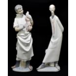 LLADRO; two large figures representing doctors, height of largest example 42cm.Additional