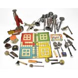 A collection of vintage tin plate and metal toys and related items to include a clockwork 541HK