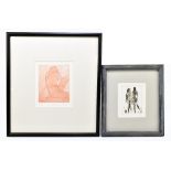 SHEILA WOOD; two signed limited edition etchings 'Body', 2/30, 13.5 x 11cm and 'Morning Figure', 1/