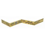A vintage tinplate folding and advertising ruler for Fry's comprising Fry's Cocoa, JS Fry & Sons,