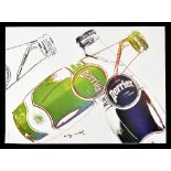 AFTER ANDY WARHOL; colour lithographic print, Perrier bottles, with signature within the plate,