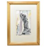 SHEILA WOOD; watercolour, 'Rodin', unsigned, inscribed verso, 22.5 x 13.5cm, framed and glazed. (D)