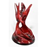 ROYAL DOULTON; a large flambé figure from the Images of Fire collection, 'Courtship', height 43cm.