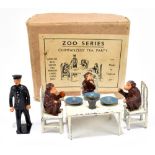 ZOO SERIES; a diecast Chimpanzee's Tea Party comprising three chimps, keeper, three plates, three