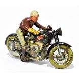 ARNOLD; a MAC 700 German tinplate clockwork motorcycle and rider, length 19cm. PROVENANCE: The