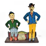 WILHELM KRAUSS; a 1920s tinplate steam driven toy, 'Happy Jack, Happy James', each with