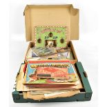 A miscellany of vintage game and puzzle ephemera, to include a ‘Make your own bungalow with this