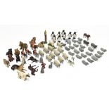 A miscellany of Britains and other diecast model animals including sheep, penguins and dogs with