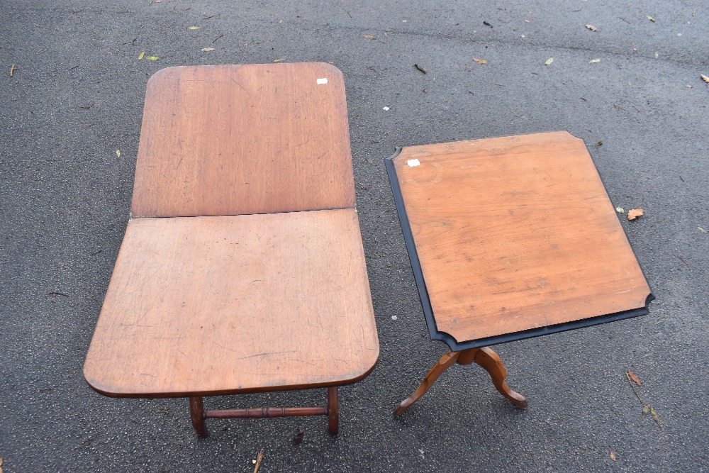 An early 20th century mahogany folding table, and a late 19th century tripod table (2). - Image 2 of 3