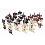 A collection of twenty-nine diecast toys of mounted infantryman and horses possibly including some