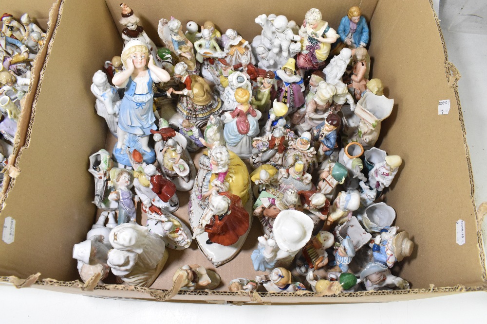 A large collection of 19th century and later Continental and English ceramic figures. - Image 3 of 3