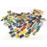 A miscellany of diecast and other vehicles, various ages and makers including Minic Toys clockwork