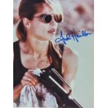Movie Autographs. Terminator 2. Linda Hamilton. 8x10 inch colour in person signed portrait.