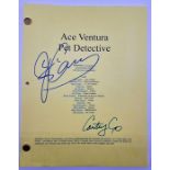 Signed Script for Ace Ventura Pet Detective. Jim Carrey and Courtney Cox signatures. Certificate