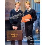 Movie Autograph. Harry Potter Interest. Weasley Twins. Both signed. Colour 8x10 inch In person