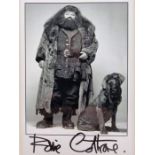 Movie Autograph. Harry Potter Interest. Robbie Coltrane as Hagrid. b/w 5x7 inch In person signed