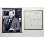 Movie autograph. Leslie Phillips, Carry On and Harry Potter actor. This is a hand written note,