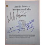 Signed Script for Austin Powers International Man Of Mystery. Mike Myers and Elizabeth Hurley.