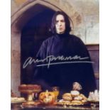 Movie Autograph. Harry Potter Interest. The late Alan Rickman as Professor Snape. Colour 8x10 inch