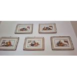 Decorative Kitchenalia. Ceramic wall plaque set with Rustic kitchen scenes x 5