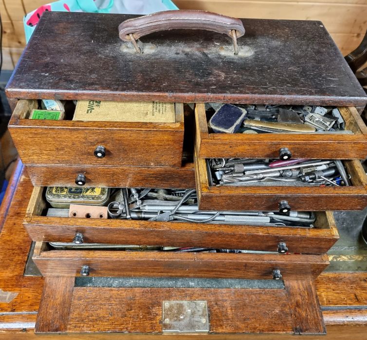 An engineers tool box comprising of drawers with a carrying handle. Filled will engineers - Image 2 of 7